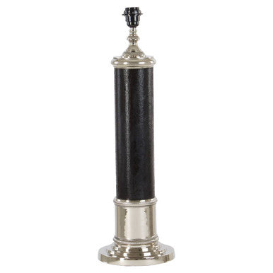 Orsina Canon Black Leather Table Lamp – Modern Metal & Leather Light