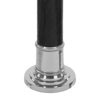 Orsina Canon Black Leather Table Lamp – Modern Metal & Leather Light