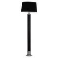 Orsina Canon Black Leather Floor Lamp – Modern Metal & Silver Base
