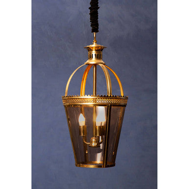 Orsina Caly Tinted Glass Pendant Light | Brass Lattice Metal Shade