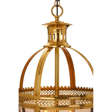Orsina Caly Tinted Glass Pendant Light | Brass Lattice Metal Shade