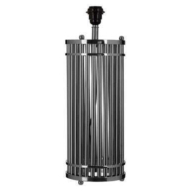 Orsina Calvin Silver Cylindrical Table Lamp | Nickel Steel Lighting