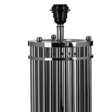 Orsina Calvin Silver Cylindrical Table Lamp | Nickel Steel Lighting