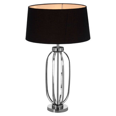 Orsina Calvin Silver Table Lamp – Polished Nickel Steel Desk Light