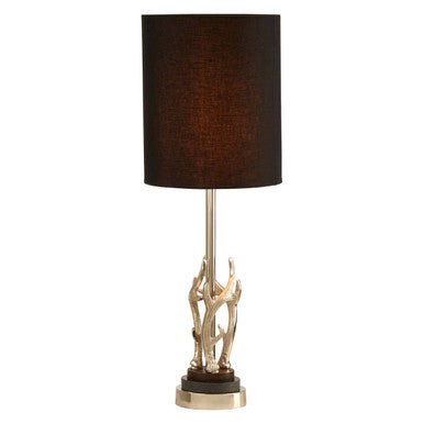Orsina Antler Table Lamp – Silver Sculptural Lamp with Marble Base