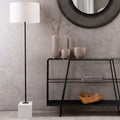 Orsina Murdoch Marble Floor Lamp | Natural Linen Shade & Black Iron