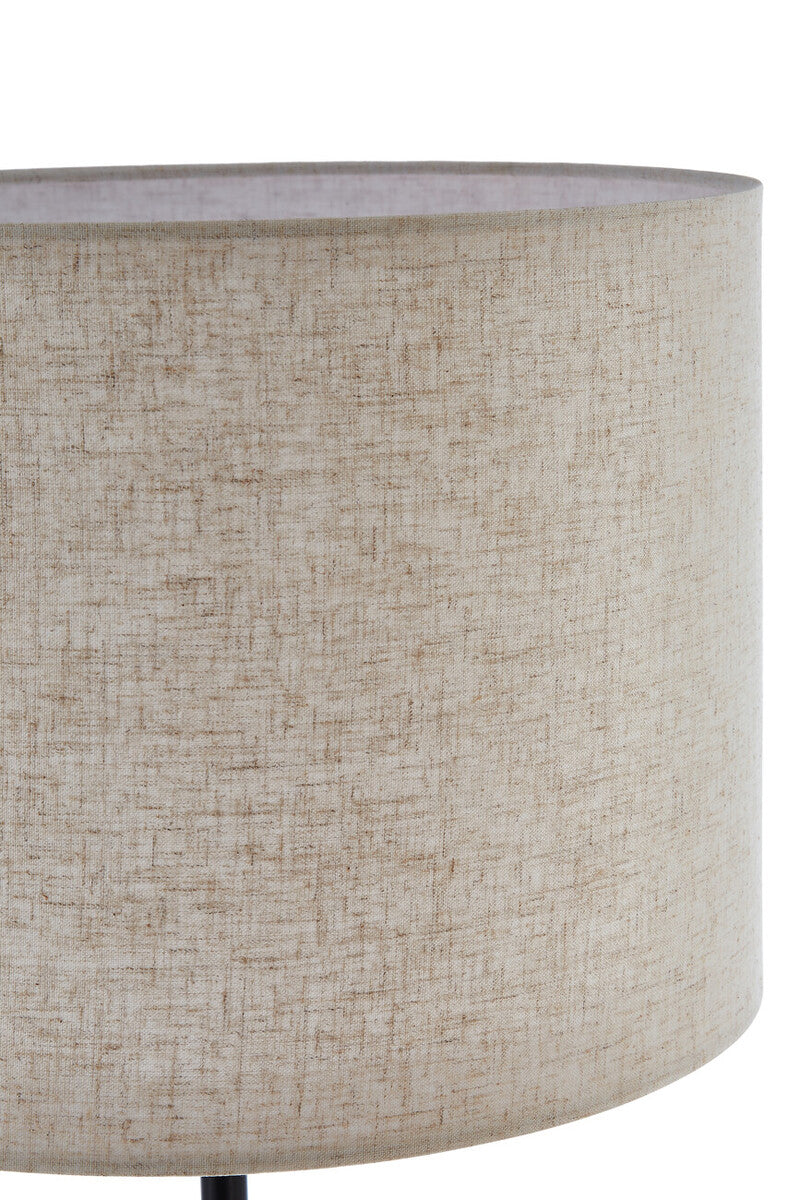 Orsina Murdoch Marble Floor Lamp | Natural Linen Shade & Black Iron