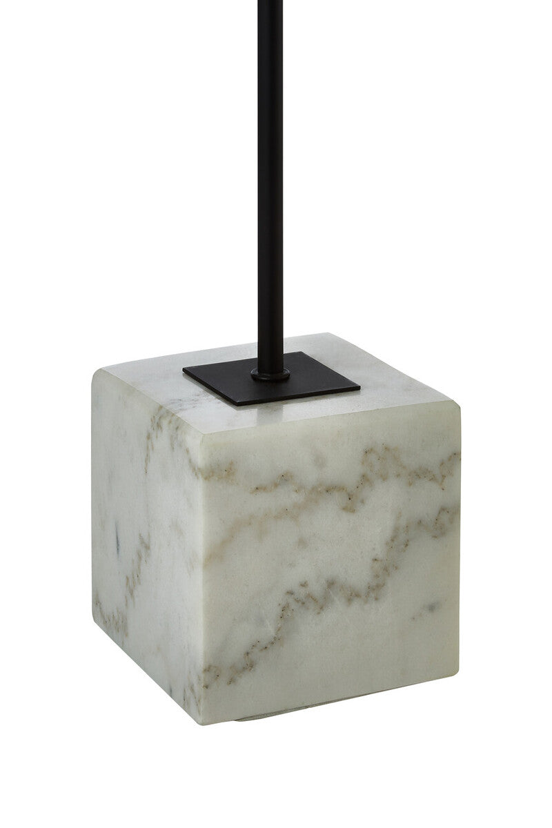 Orsina Murdoch Table Lamp | White Marble Base with Linen Shade