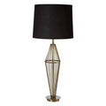 Orsina Reginald Antique Brass Table Lamp | Wireframe with Black Shade