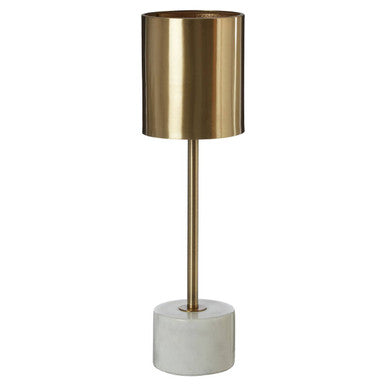 Orsina Palais Modern Table Lamp – Brushed Brass with White Marble Base