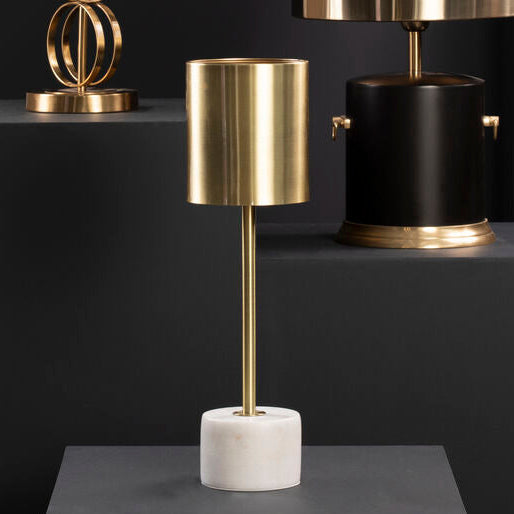 Orsina Palais Modern Table Lamp – Brushed Brass with White Marble Base