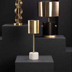 Orsina Palais Modern Table Lamp – Brushed Brass with White Marble Base