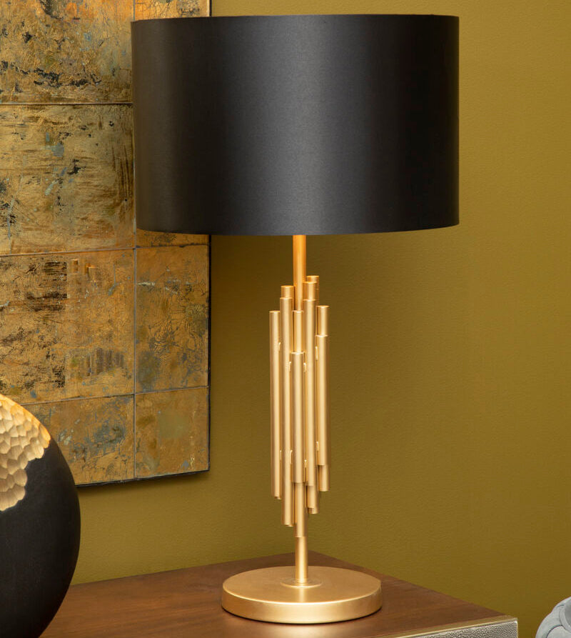 Orsina Manor Modern Table Lamp – Black and Gold Sculptural Metal
