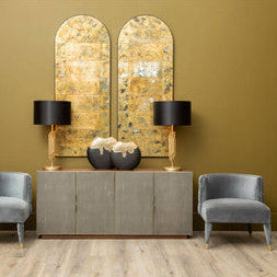 Orsina Manor Modern Table Lamp – Black and Gold Sculptural Metal