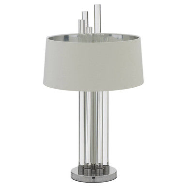 Orsina Midas Table Lamp – White and Silver Glass Rod Modern Lighting