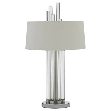 Orsina Midas Table Lamp – White and Silver Glass Rod Modern Lighting