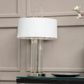 Orsina Midas Table Lamp – White and Silver Glass Rod Modern Lighting