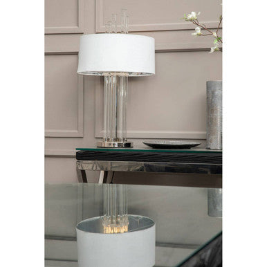 Orsina Midas Table Lamp – White and Silver Glass Rod Modern Lighting
