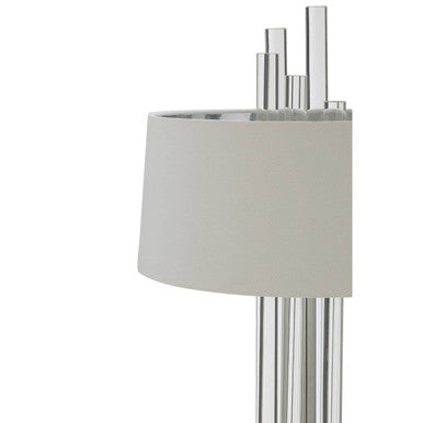 Orsina Midas Table Lamp – White and Silver Glass Rod Modern Lighting