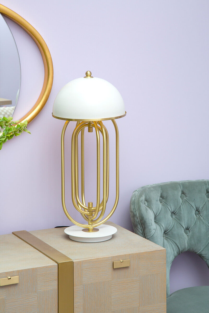 Orsina Metropolis Table Lamp – Modern Adjustable Desk Lamp with White Shade