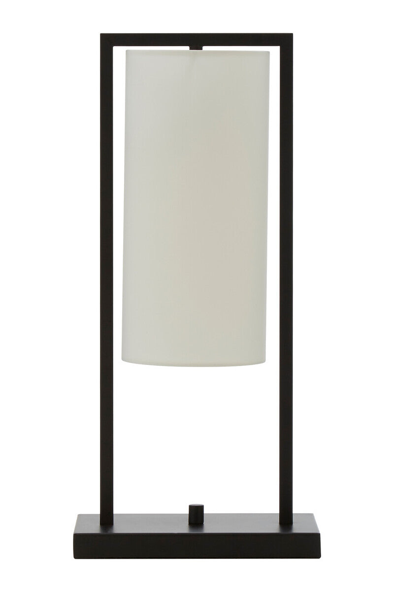 Orsina Atkins Black Table Lamp | Modern Metal Frame with Linen Shade