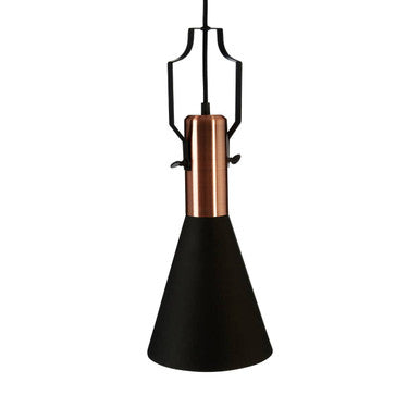 Orsina Argo Small Pendant Light – Matte Black and Brushed Copper