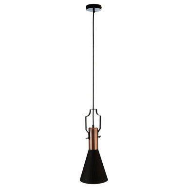 Orsina Argo Small Pendant Light – Matte Black and Brushed Copper