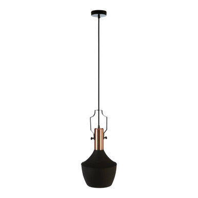 Orsina Argo Medium Pendant Light – Matte Black and Copper Dome