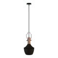 Orsina Argo Medium Pendant Light – Matte Black and Copper Dome