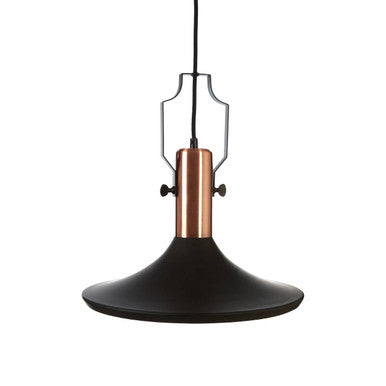Orsina Argo Large Industrial Pendant Light – Matte Black & Copper