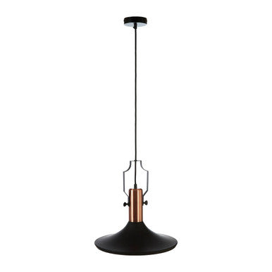 Orsina Argo Large Industrial Pendant Light – Matte Black & Copper