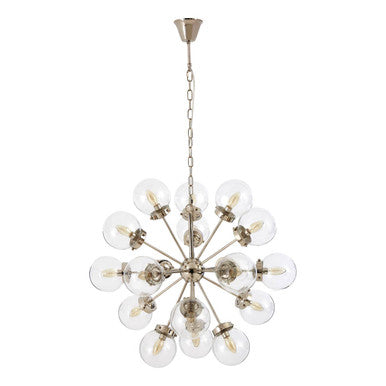 Orsina Asterid 18-Light Starburst Chandelier – Silver & Glass Globe