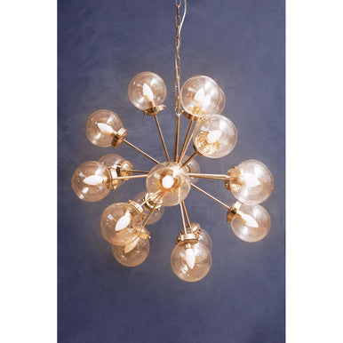 Orsina Asterid 18-Light Starburst Chandelier – Silver & Glass Globe
