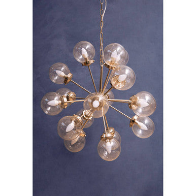 Orsina Asterid 18-Light Starburst Chandelier – Silver & Glass Globe
