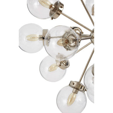 Orsina Asterid 18-Light Starburst Chandelier – Silver & Glass Globe