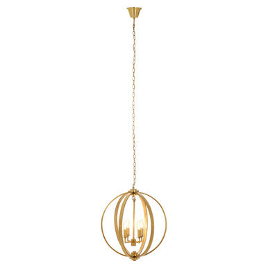 Orsina Censer Antique Brass Orb Pendant Light – 4-Light Chandelier