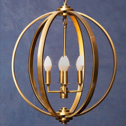 Orsina Censer Antique Brass Orb Pendant Light – 4-Light Chandelier