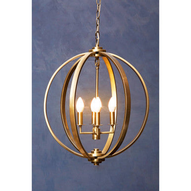 Orsina Censer Antique Brass Orb Pendant Light – 4-Light Chandelier
