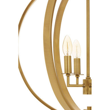 Orsina Censer Antique Brass Orb Pendant Light – 4-Light Chandelier