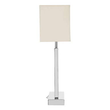 Orsina Trajectory Silver Stainless Steel Table Lamp with Cream Shade