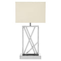 Orsina Trajectory Silver Stainless Steel Table Lamp with Cream Shade