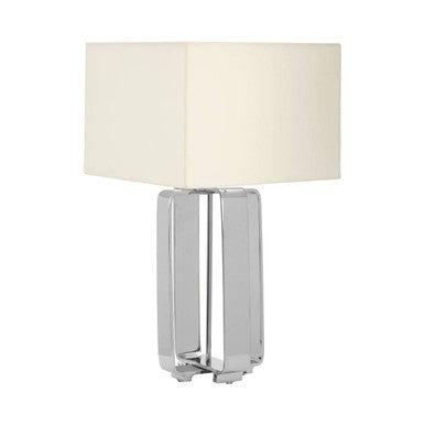 Orsina Argent Table Lamp – Polished Silver Aluminum with Cream Shade