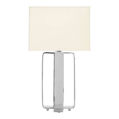 Orsina Argent Table Lamp – Polished Silver Aluminum with Cream Shade