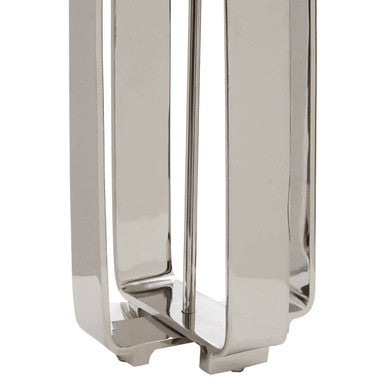 Orsina Argent Table Lamp – Polished Silver Aluminum with Cream Shade