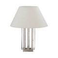 Orsina Brendan Table Lamp – White and Silver Hammered Metal Design