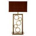 Orsina Globule Table Lamp – Gold Stainless Steel with Maroon Shade