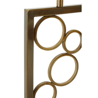 Orsina Globule Table Lamp – Gold Stainless Steel with Maroon Shade