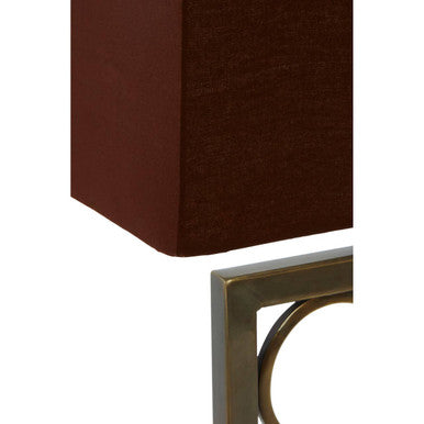 Orsina Globule Table Lamp – Gold Stainless Steel with Maroon Shade