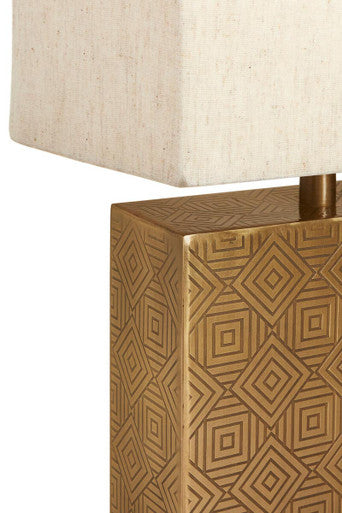 Orsina Savoy Gold Table Lamp with Marble Base and Geometric Shade