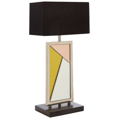 Orsina Arbus Table Lamp – Mirrored Mosaic Design with Black Marble Base